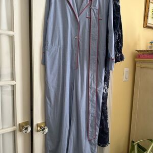 J. Crew Light Blue red trim pantsuit. Medium